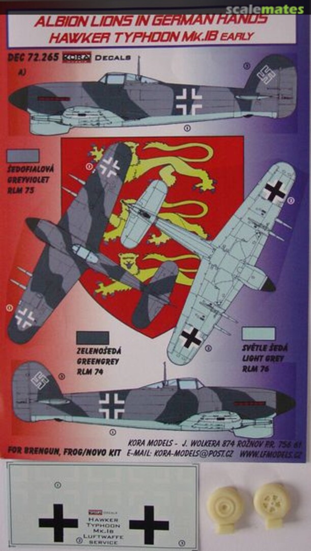 Boxart Hawker Typhoon Mk.IB Early DEC72265 Kora Models Boxart Hawker Typhoon Mk.IB Early DEC72265 Kora Models