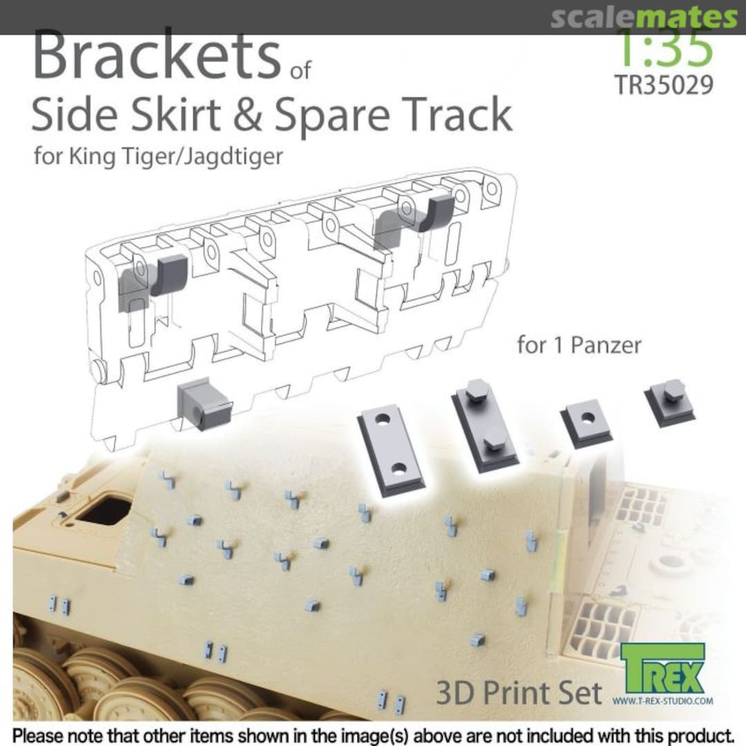 Boxart WWII German King Tiger / Jagdtiger Spare Track & Side Skirt Set TR35029 T-Rex Studio Boxart WWII German King Tiger / Jagdtiger Spare Track & Side Skirt Set TR35029 T-Rex Studio