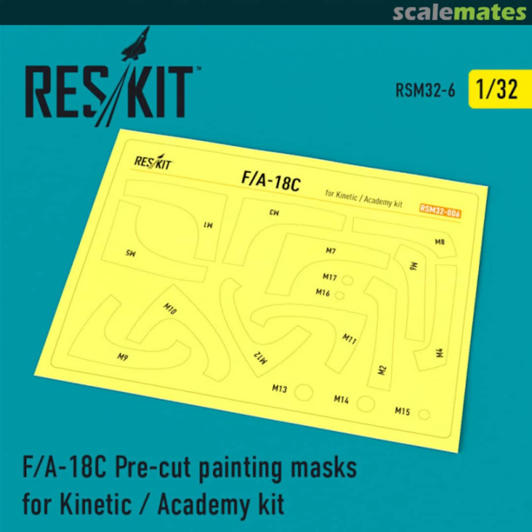 Boxart F/A-18C Pre-cut painting masks RSM32-0006 ResKit Boxart F/A-18C Pre-cut painting masks RSM32-0006 ResKit