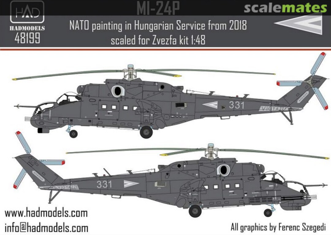 Boxart Mi-24P NATO painting in Hungarian service decal sheet 48199 HADmodels Boxart Mi-24P NATO painting in Hungarian service decal sheet 48199 HADmodels
