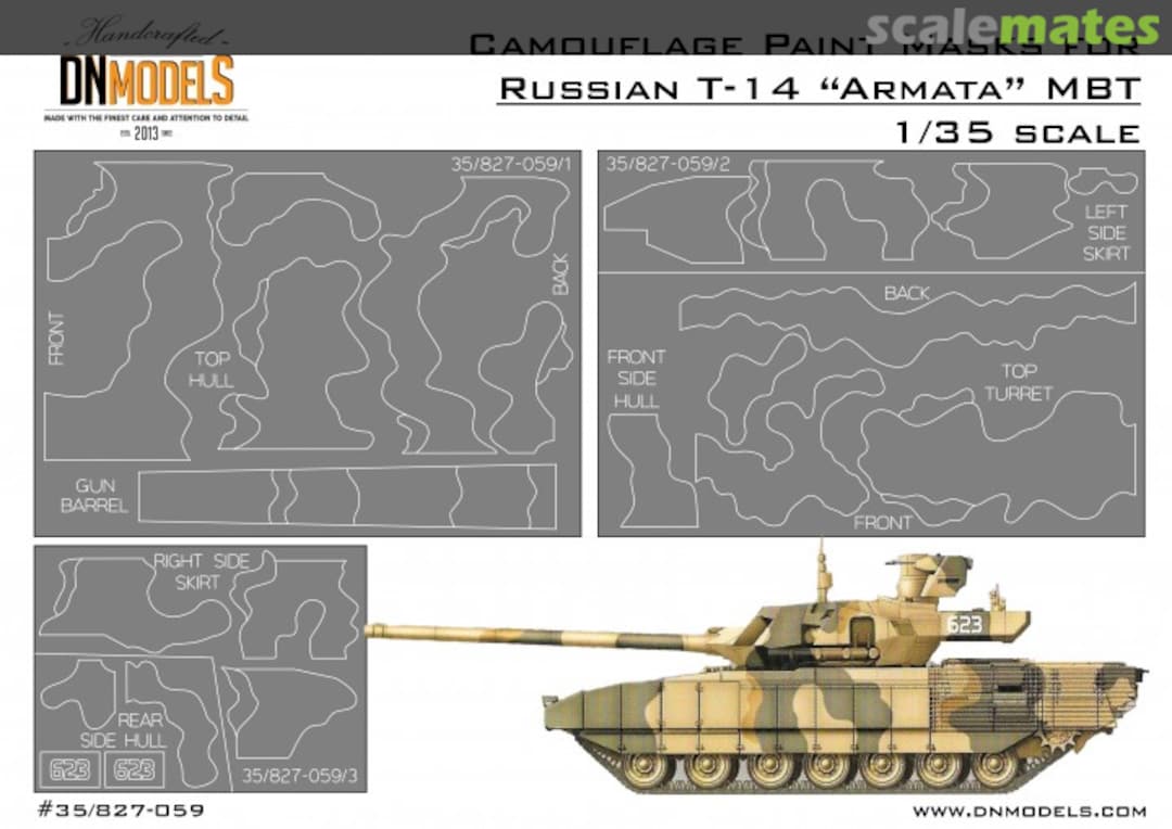 Boxart Camouflage Paint Masks T-14 Armata MBT 1/35 35/827-059 DN Models Boxart Camouflage Paint Masks T-14 Armata MBT 1/35 35/827-059 DN Models