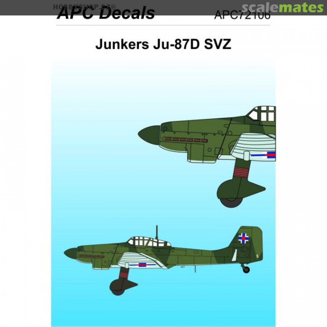 Boxart Junkers Ju 87D-5 SVZ APC72106 APC Decals Boxart Junkers Ju 87D-5 SVZ APC72106 APC Decals
