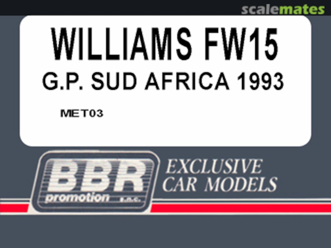 Boxart Williams FW 15C Renault MET03 BBR Boxart Williams FW 15C Renault MET03 BBR