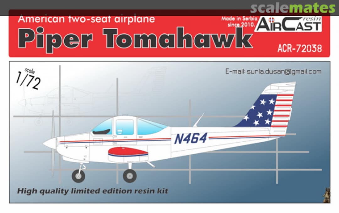 Boxart Piper Tomahawk ACR-72038 Air Cast Resin Boxart Piper Tomahawk ACR-72038 Air Cast Resin
