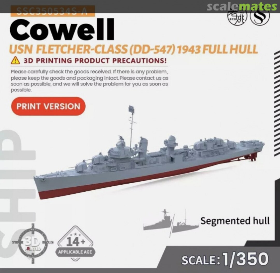 Boxart DD-547 USS Cowell SSC350534S-A SSMODEL Boxart DD-547 USS Cowell SSC350534S-A SSMODEL