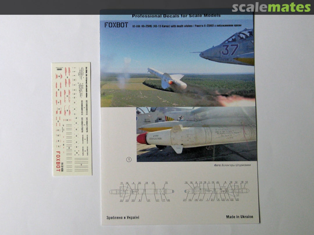 Boxart Missile Kh-25ML (AS-10 Karen) with death wishes 32-036 Foxbot Boxart Missile Kh-25ML (AS-10 Karen) with death wishes 32-036 Foxbot