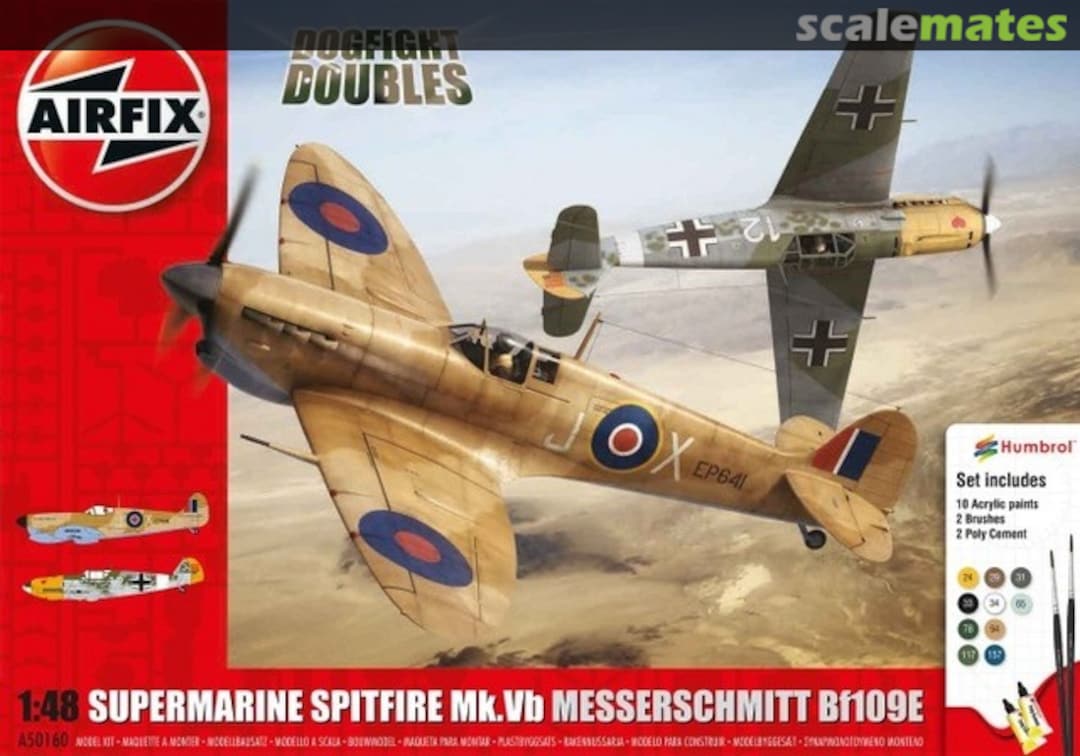 Boxart Supermarine Spitfire Mk.Vb & Messerschmitt Bf109E A50160 Airfix Boxart Supermarine Spitfire Mk.Vb & Messerschmitt Bf109E A50160 Airfix