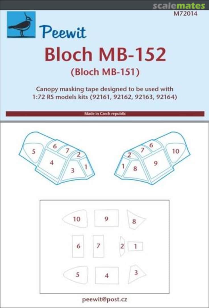 Boxart Bloch MB-152 M72014 Peewit Boxart Bloch MB-152 M72014 Peewit
