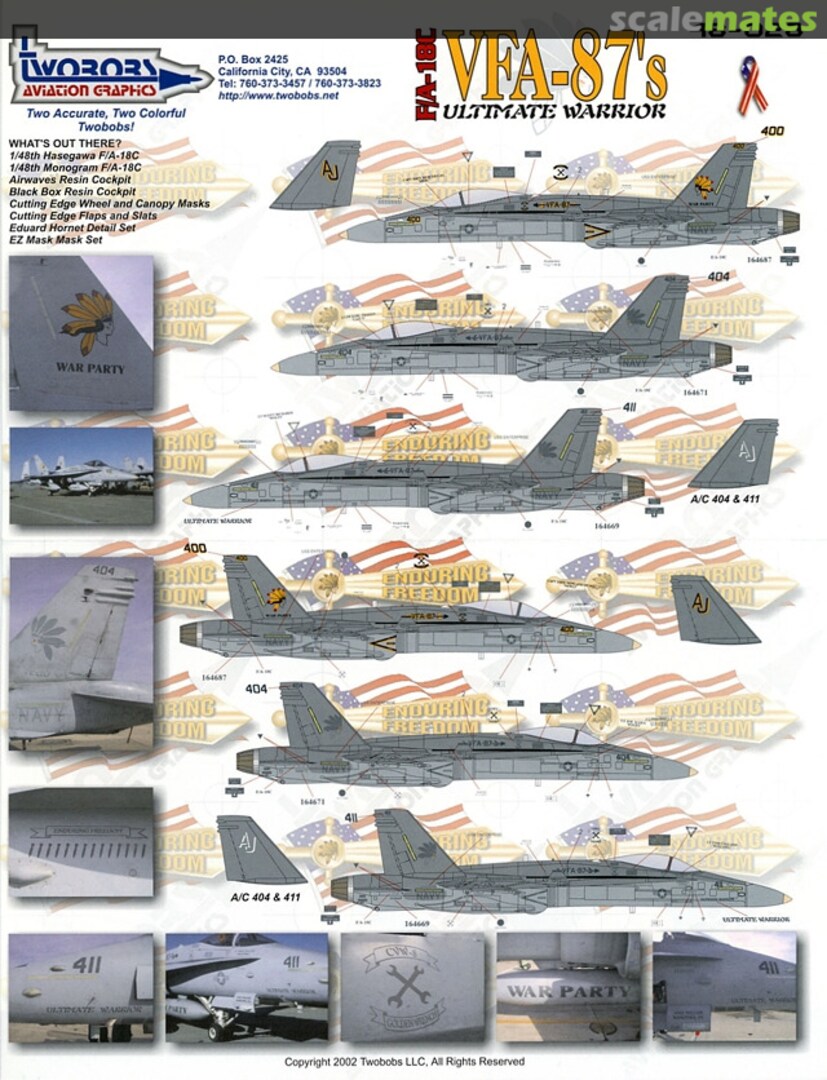 Boxart F/A-18C VFA-87's Ultimate Warrior 48-028 TwoBobs Aviation Graphics Boxart F/A-18C VFA-87's Ultimate Warrior 48-028 TwoBobs Aviation Graphics