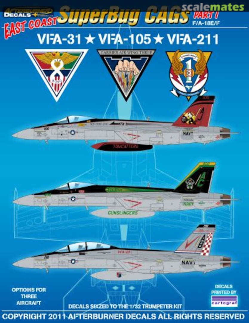 Boxart SuperBug CAGs Part #1 32-003 Afterburner Decals Boxart SuperBug CAGs Part #1 32-003 Afterburner Decals