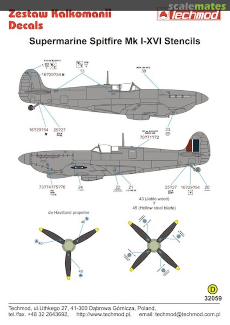 Boxart Spitfire Stencils 32059 Techmod