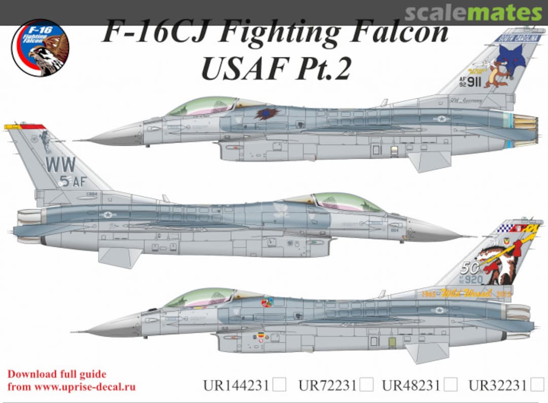 Boxart F-16CJ Fighting Falcon USAF Pt.2 with stencils UR72231 UpRise Decal Boxart F-16CJ Fighting Falcon USAF Pt.2 with stencils UR72231 UpRise Decal