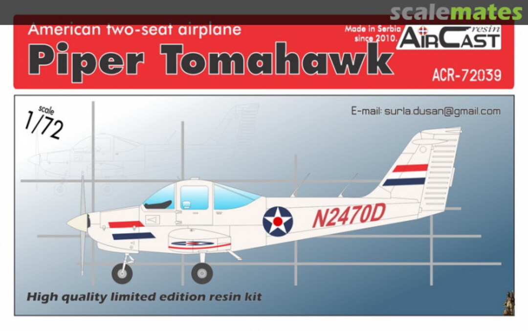 Boxart Piper Tomahawk ACR-72039 Air Cast Resin Boxart Piper Tomahawk ACR-72039 Air Cast Resin