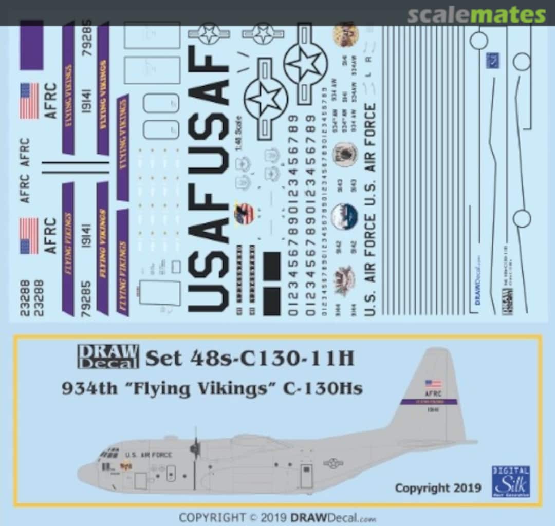 Boxart 934th “Flying Vikings” C-130Hs 48s-C130-11H Draw Decal Boxart 934th “Flying Vikings” C-130Hs 48s-C130-11H Draw Decal