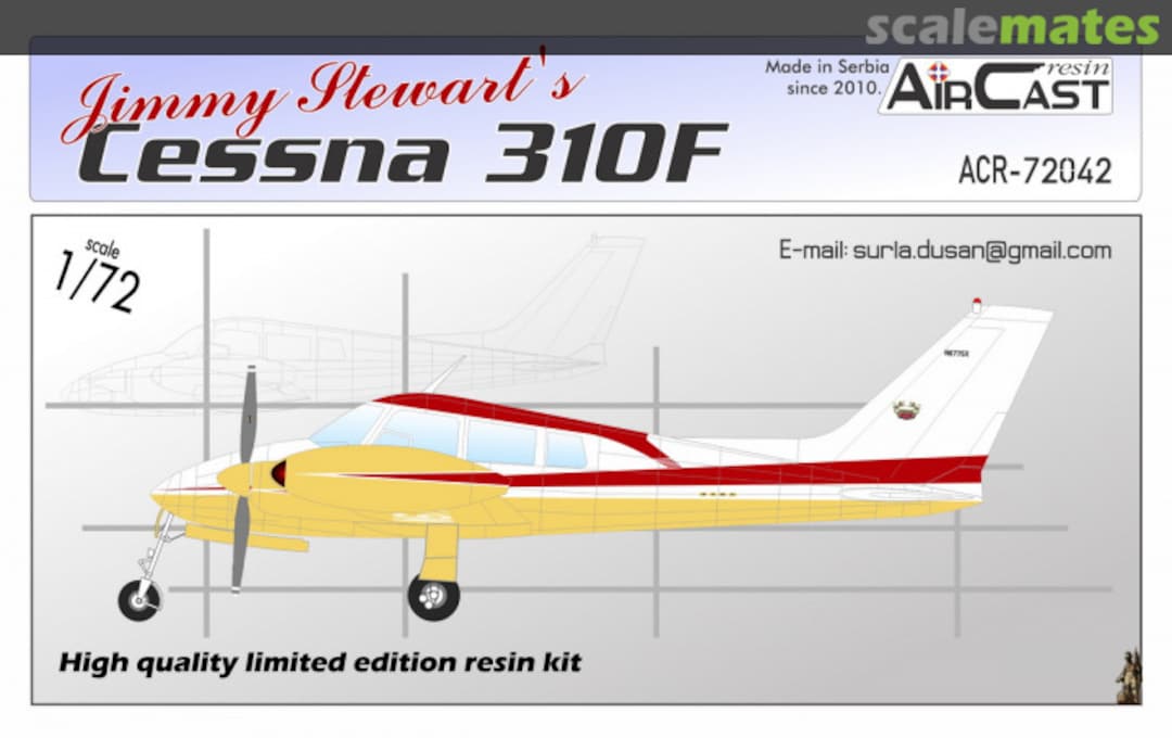 Boxart Jimmy Stewart's Cessna 310F ACR72042 Air Cast Resin Boxart Jimmy Stewart's Cessna 310F ACR72042 Air Cast Resin