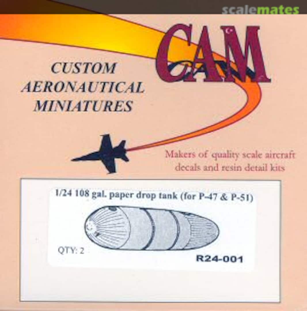 Boxart R24001 Resin 108 Gallon Paper Drop Tank for P-47 & P-51 R24001 CAM Boxart R24001 Resin 108 Gallon Paper Drop Tank for P-47 & P-51 R24001 CAM