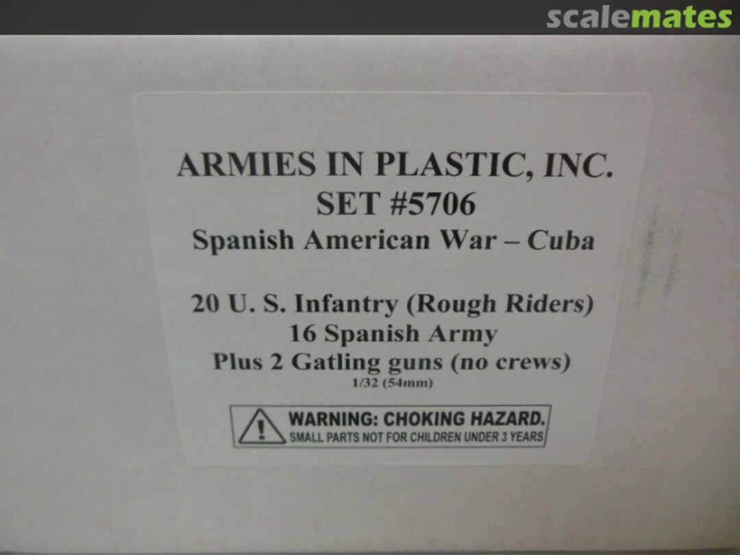 Boxart US Infantry (Rough Riders) & Spanish Army w/- Gatling Guns 5706 Armies in Plastic Boxart US Infantry (Rough Riders) & Spanish Army w/- Gatling Guns 5706 Armies in Plastic