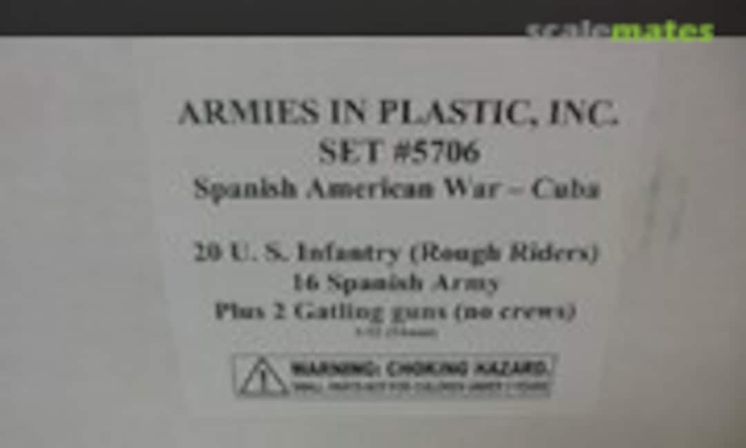 1:32 US Infantry (Rough Riders) & Spanish Army w/- Gatling Guns (Armies in Plastic 5706) 5706