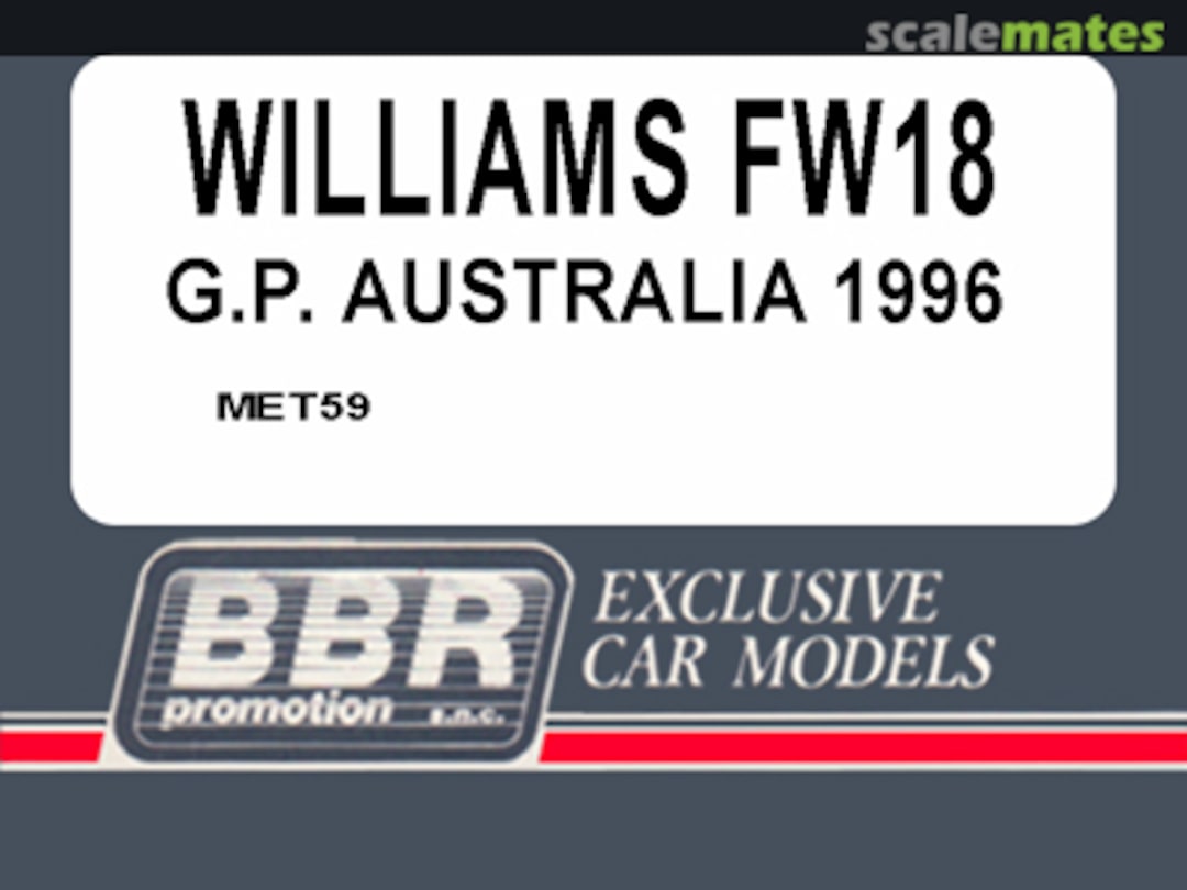 Boxart Williams FW 18 Renault MET59 BBR
