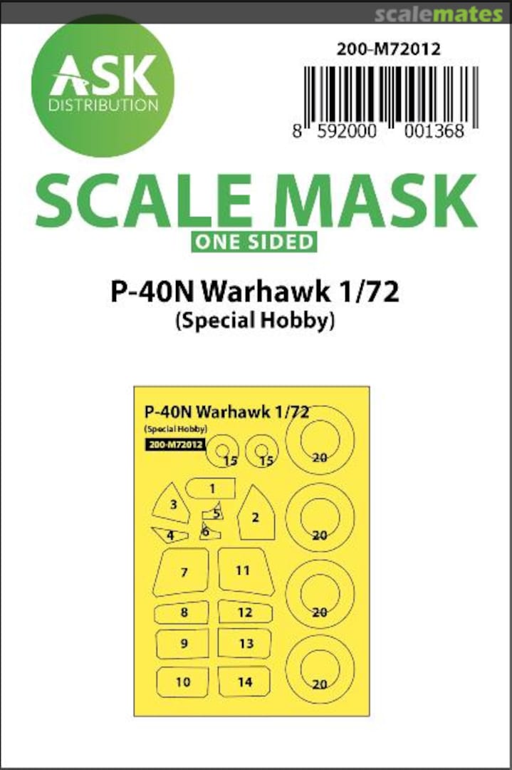 Boxart Curtiss P-40N Warhawk 200-M72012 ASK Boxart Curtiss P-40N Warhawk 200-M72012 ASK