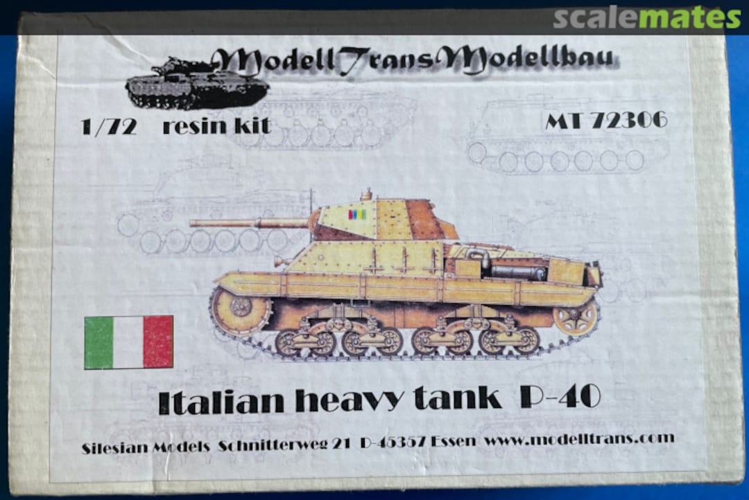 Boxart Italian heavy tank P-40 MT 72306 Modell Trans Modellbau Boxart Italian heavy tank P-40 MT 72306 Modell Trans Modellbau