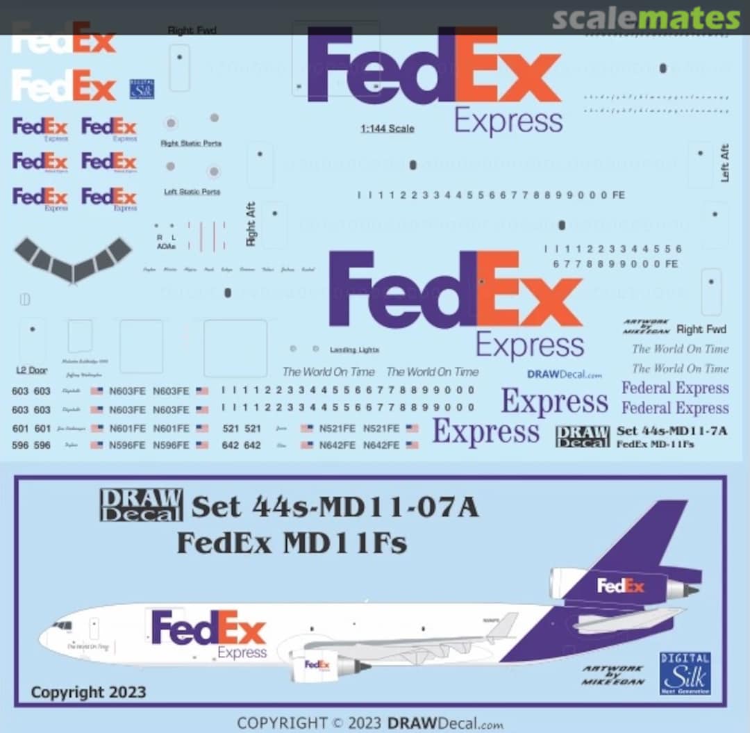 Boxart FedEx MD11Fs 44-MD11-07A Draw Decal