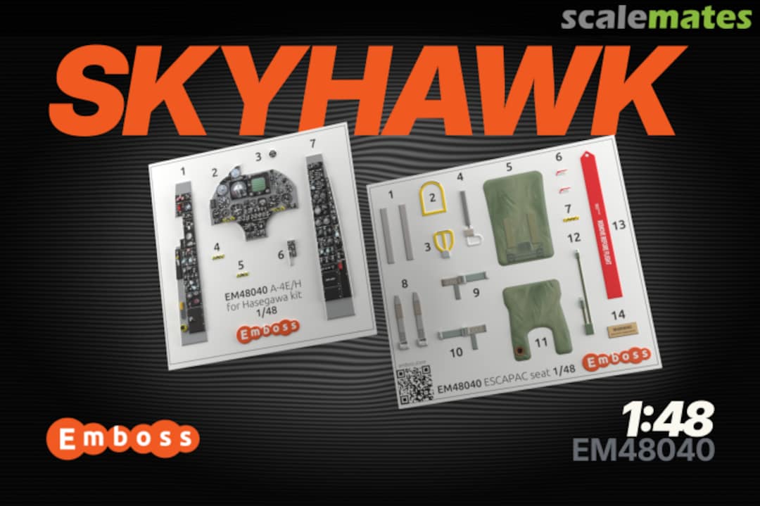 Boxart A-4E/H Skyhawk interior 3D decals EM48040 Embase Boxart A-4E/H Skyhawk interior 3D decals EM48040 Embase