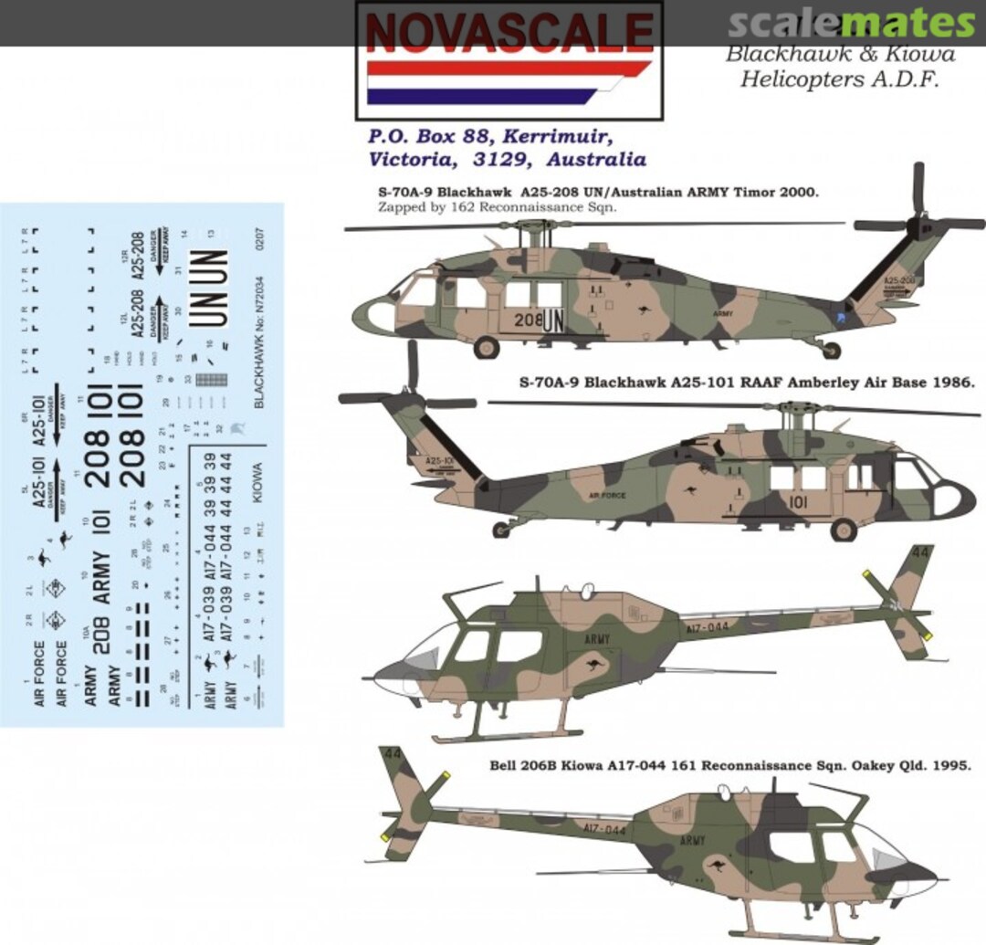 Boxart Blackhawk & Kiowa Helicopters - A.D.F. Decals N-472034 Novascale Boxart Blackhawk & Kiowa Helicopters - A.D.F. Decals N-472034 Novascale