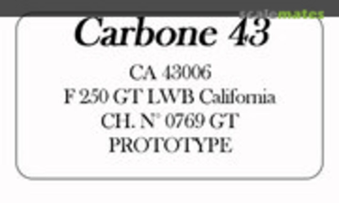 1:43 Ferrari 250 GT LWB California (Carbone43 CA 43006) CA 43006