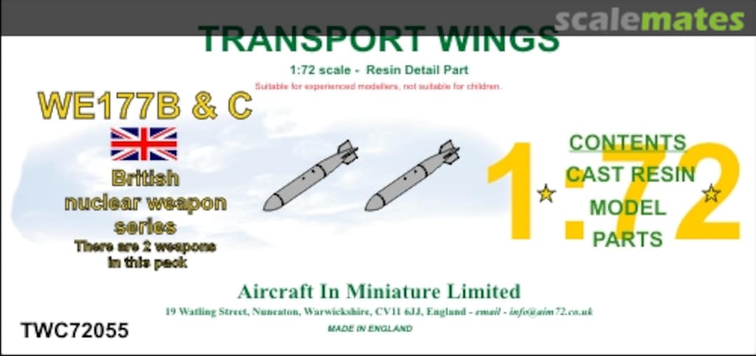 Boxart WE177B & C TWC72055 Aircraft In Miniature Ltd Boxart WE177B & C TWC72055 Aircraft In Miniature Ltd