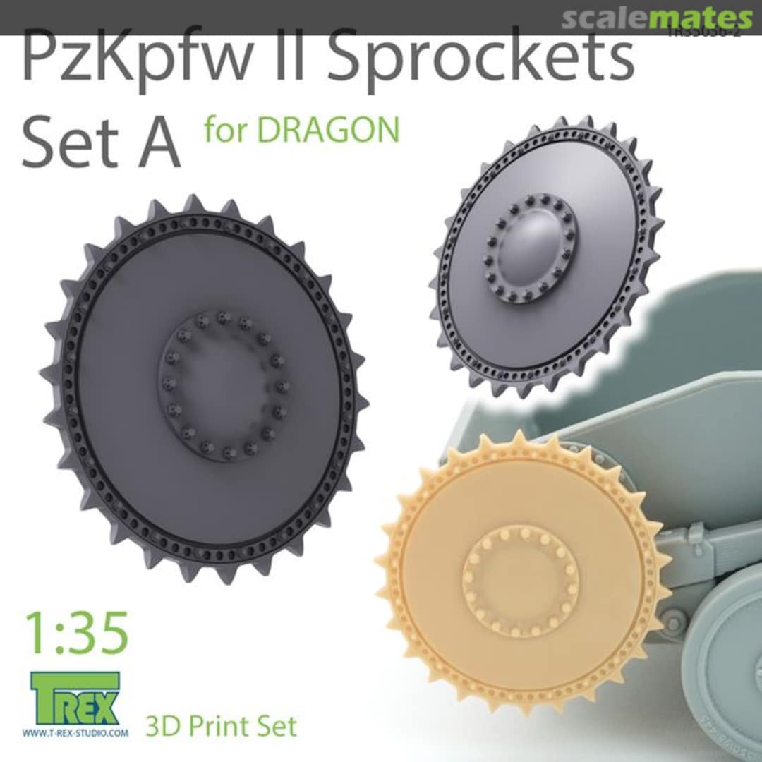 Boxart PzKpfw II Sprockets Set A TR35056-2 T-Rex Studio Boxart PzKpfw II Sprockets Set A TR35056-2 T-Rex Studio