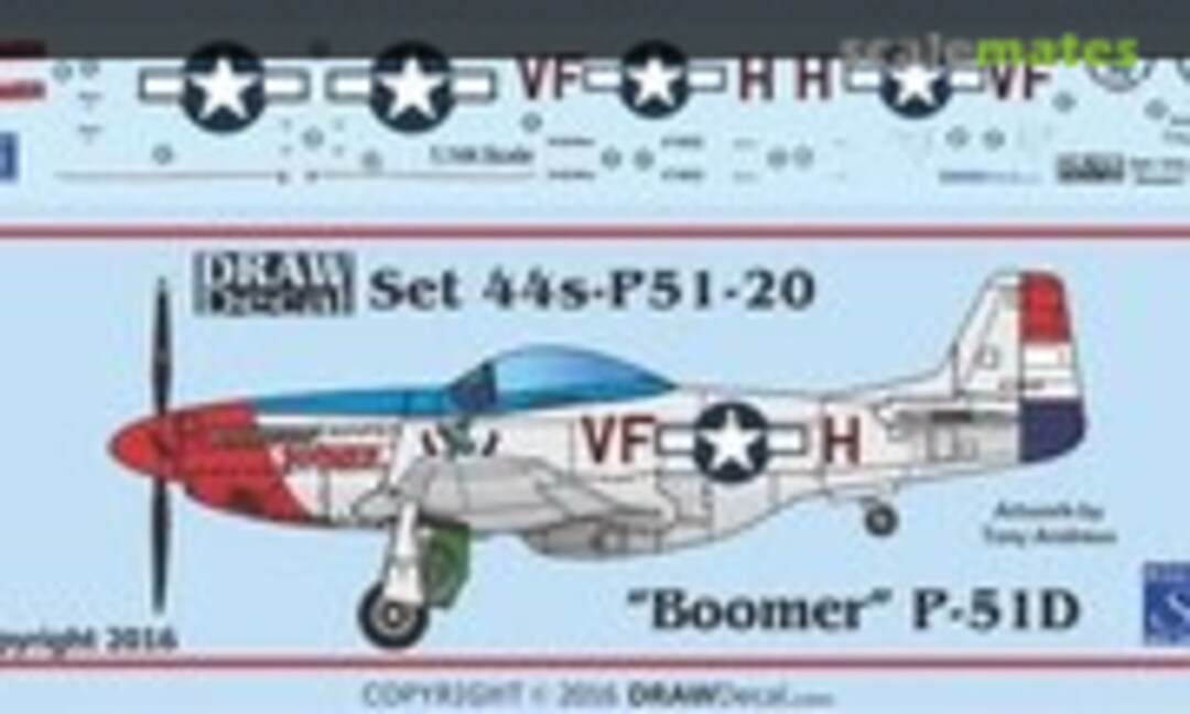 1:144 P-51D “Boomer” (Draw Decal 44-P51-20) 44-P51-20
