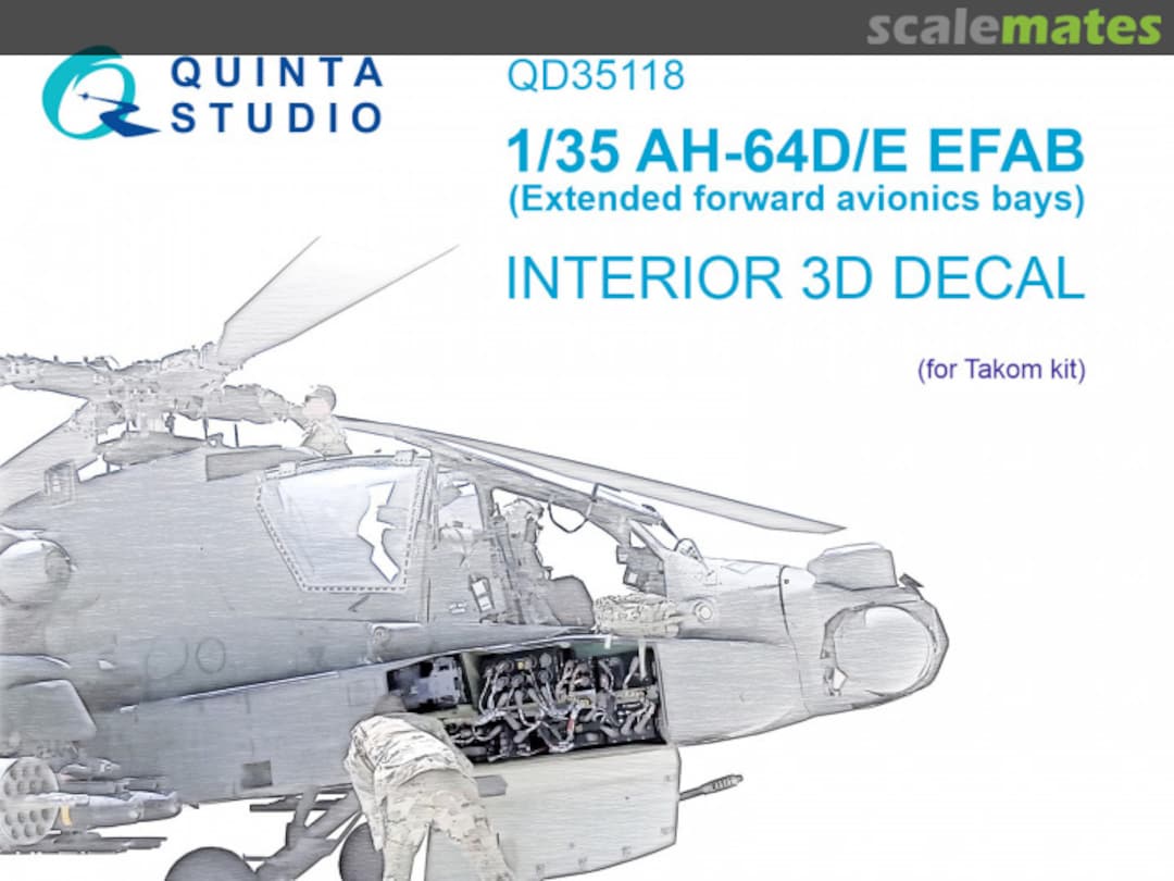 Boxart AH-64D/E EFAB interior 3D decals (Extended forward avionics bays) QD35118 Quinta Studio Boxart AH-64D/E EFAB interior 3D decals (Extended forward avionics bays) QD35118 Quinta Studio