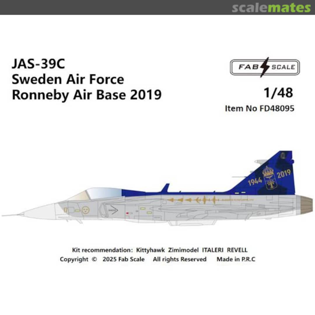 Boxart JAS-39C Sweden Air Force Ronneby Air Base 2019 FD48095 Fab Scale Boxart JAS-39C Sweden Air Force Ronneby Air Base 2019 FD48095 Fab Scale