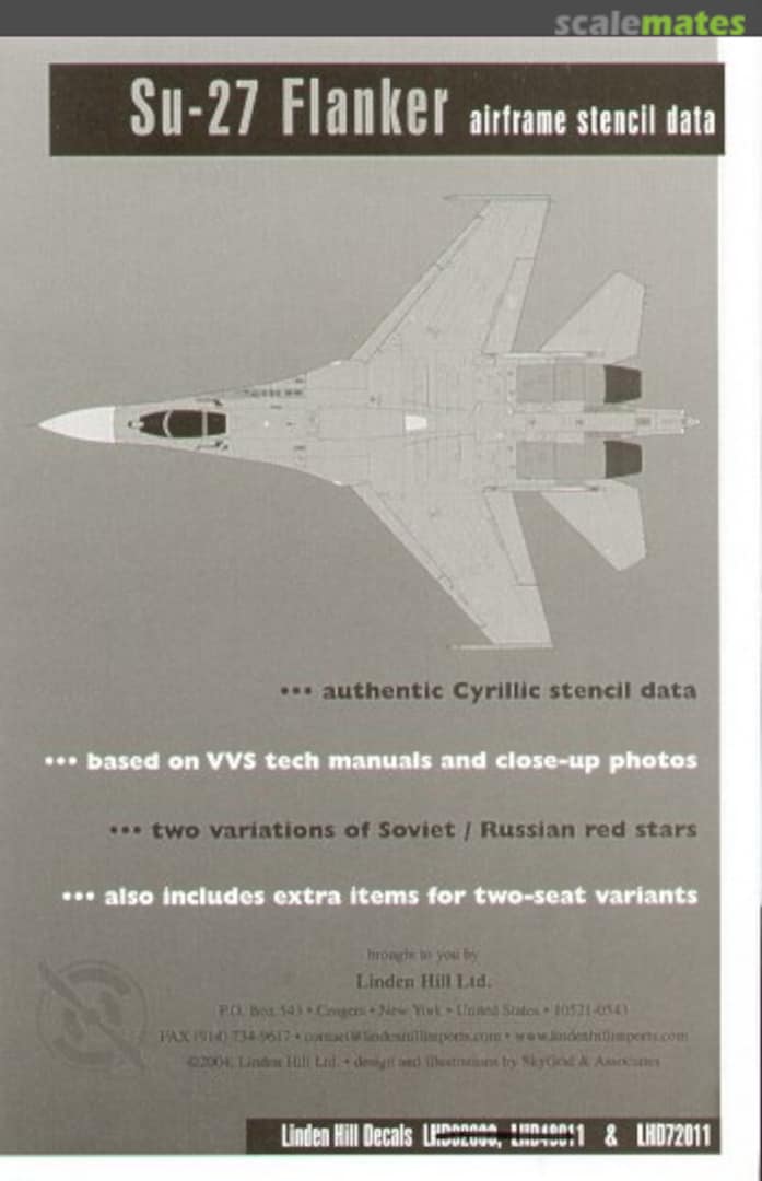 Boxart Su-27 Flanker LHD72011 Linden Hill Decals Boxart Su-27 Flanker LHD72011 Linden Hill Decals