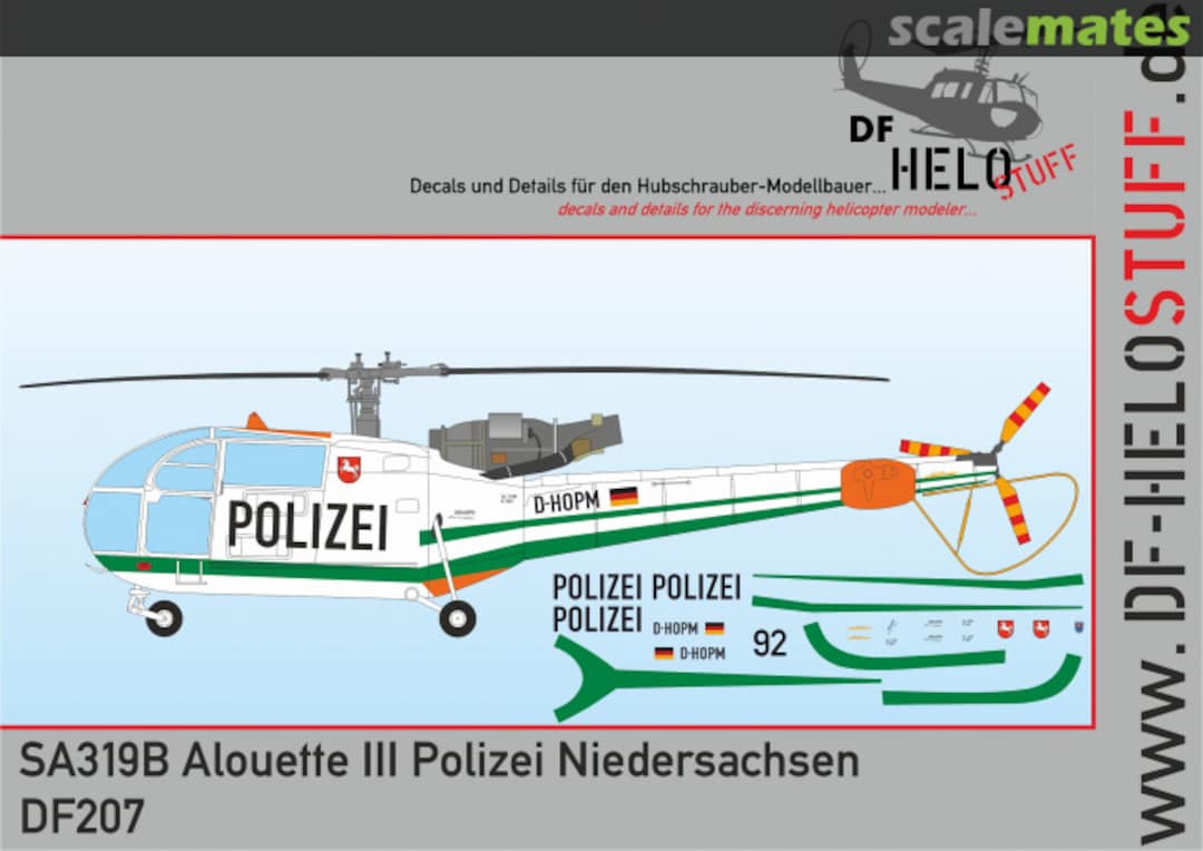 Boxart Alouette III "Polizei Niedersachsen" DF20772 DF HeloStuff Boxart Alouette III "Polizei Niedersachsen" DF20772 DF HeloStuff