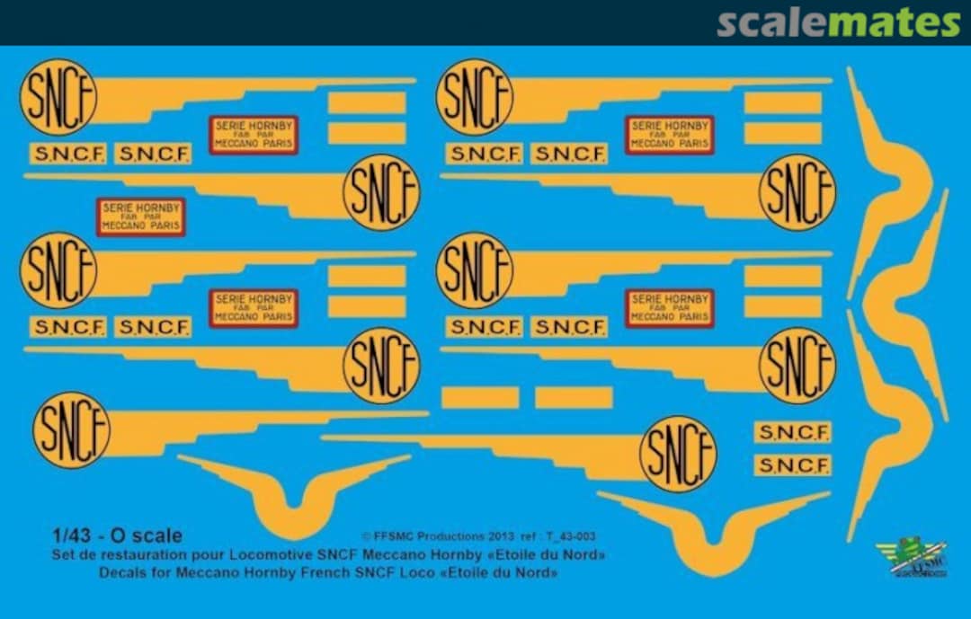 Boxart Set de restauration pour Locomotive SNCF Meccano Hornby "Etoile du Nord" T 43-003 FFSMC Productions Boxart Set de restauration pour Locomotive SNCF Meccano Hornby "Etoile du Nord" T 43-003 FFSMC Productions