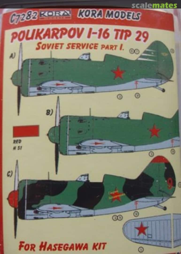 Boxart Polikarpov I-16 Tip 29 c7282 Kora Models Boxart Polikarpov I-16 Tip 29 c7282 Kora Models