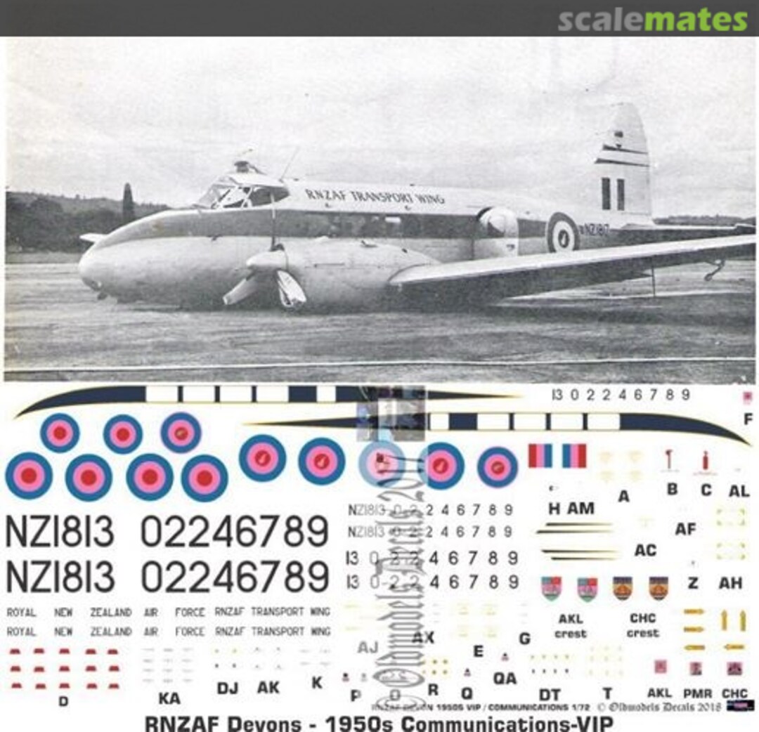Boxart RNZAF Devon - Communications-VIP - 1952-59 OMD0651 Oldmodels Decals