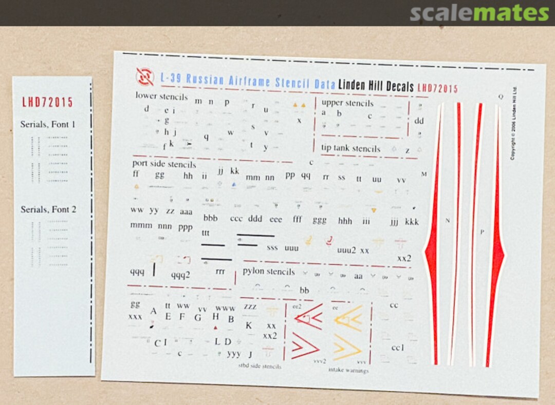 Contents L-39 Albatros LHD72015 Linden Hill Decals