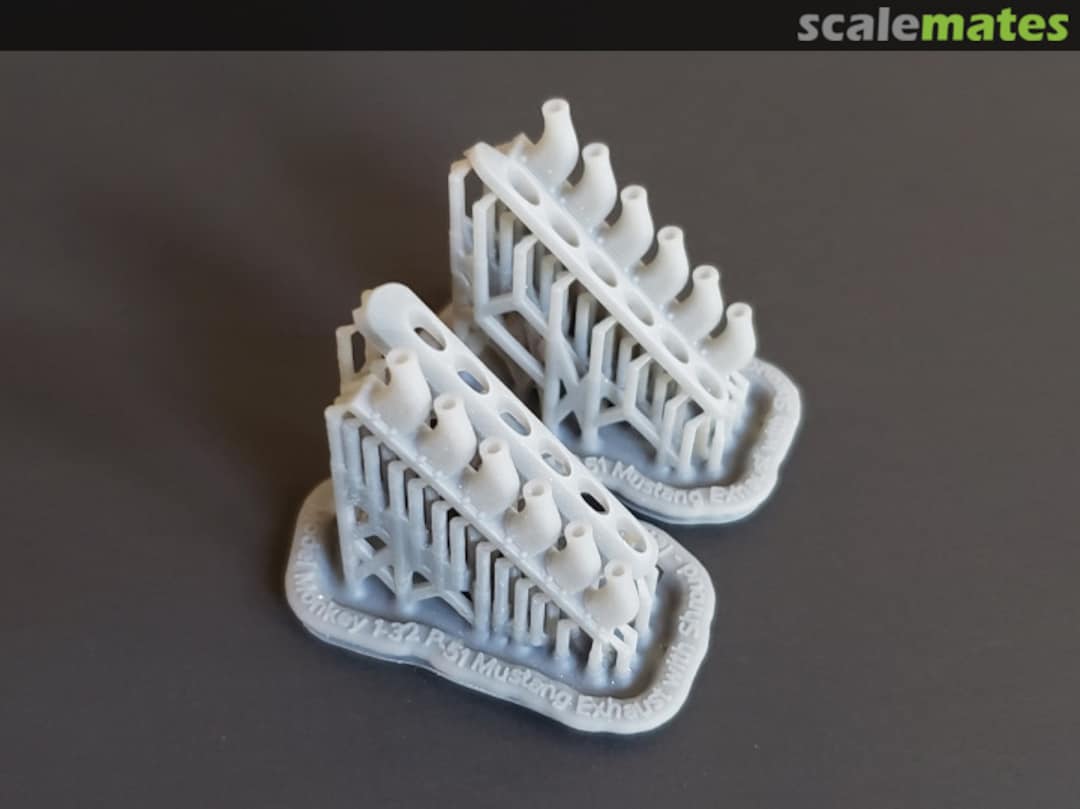 Boxart P-51 Mustang Exhausts (hollow) with Shrouds 32-P51 exh shr Model Monkey Boxart P-51 Mustang Exhausts (hollow) with Shrouds 32-P51 exh shr Model Monkey