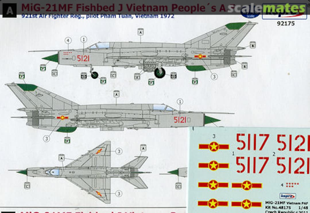 Boxart MiG-21MF Fishbed J 92175 Kopro Boxart MiG-21MF Fishbed J 92175 Kopro