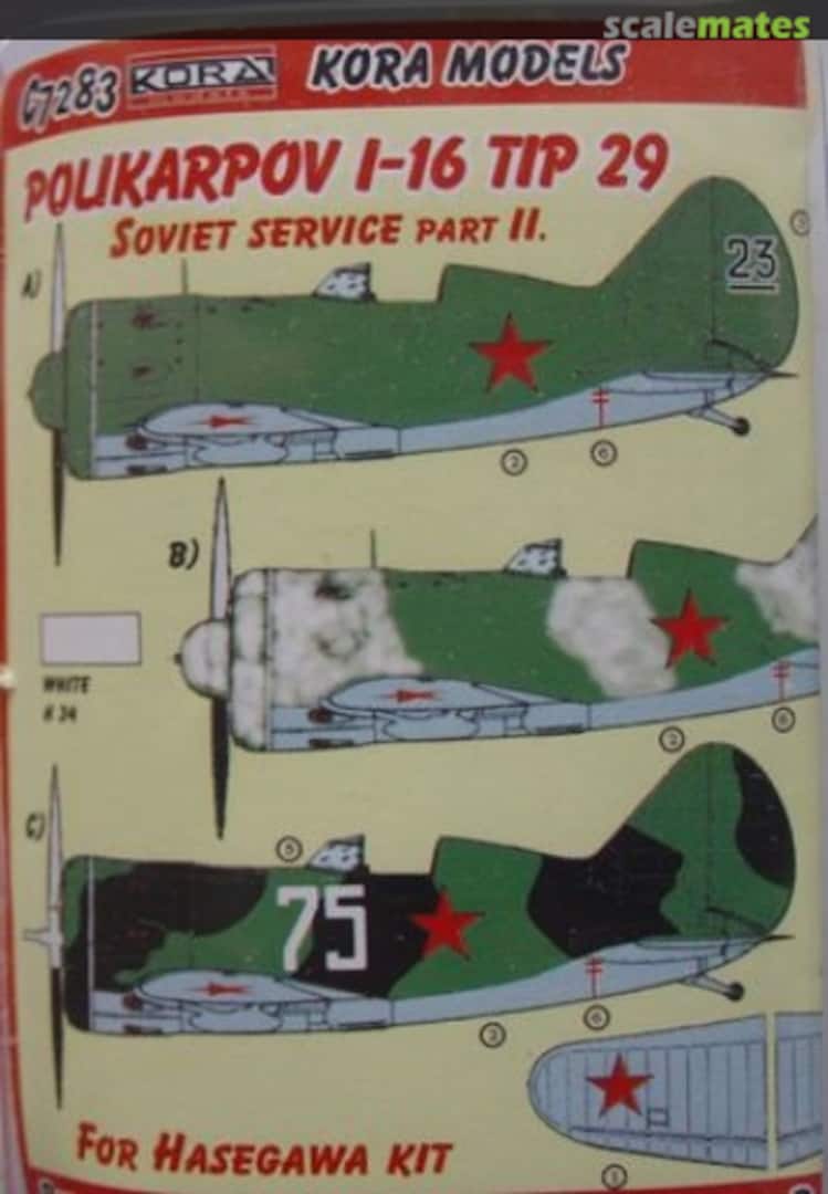 Boxart Polikarpov I-16 Tip 29 C7283 Kora Models Boxart Polikarpov I-16 Tip 29 C7283 Kora Models