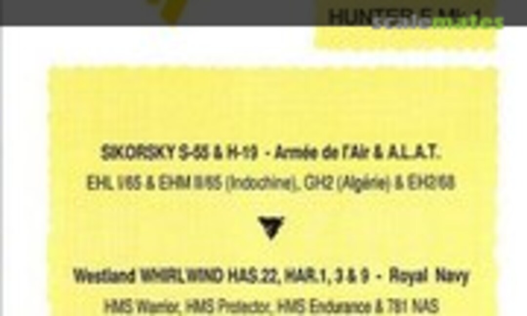 1:72 Sikorsky S-55 & H-19, Westland Whirlwind, Hunter F.Mk4 (Model Art Decal System 72/038) 72/038
