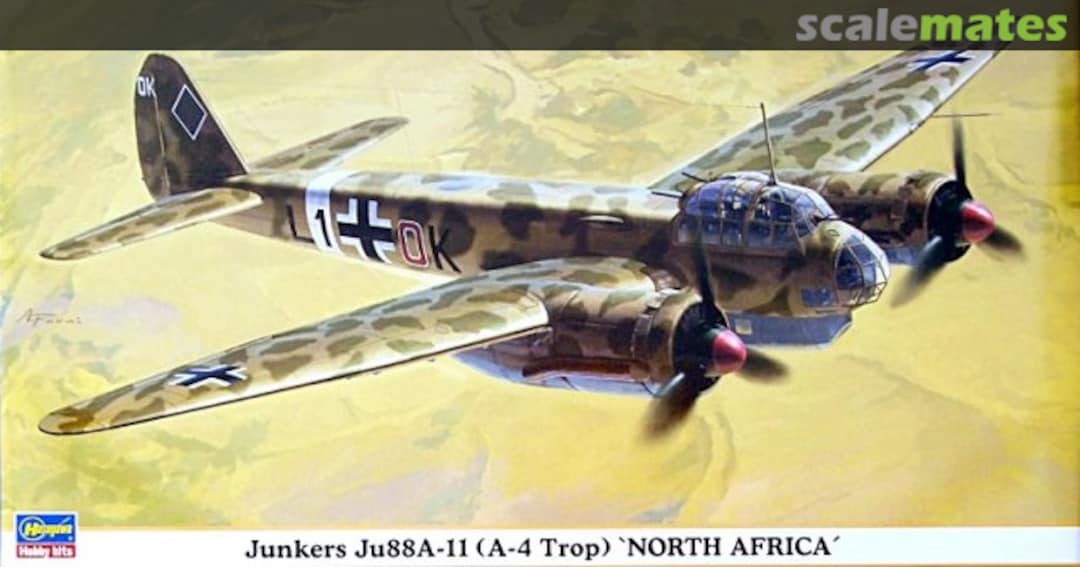 Boxart Junkers Ju88A-11 (A-4 Trop) `North Africa´ 00867 Hasegawa Boxart Junkers Ju88A-11 (A-4 Trop) `North Africa´ 00867 Hasegawa