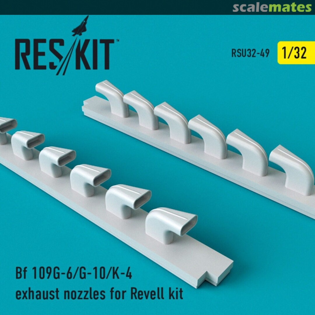 Boxart Bf 109G-6/ G-10/ K-4 - Exhaust Nozzles RSU32-0049 ResKit Boxart Bf 109G-6/ G-10/ K-4 - Exhaust Nozzles RSU32-0049 ResKit
