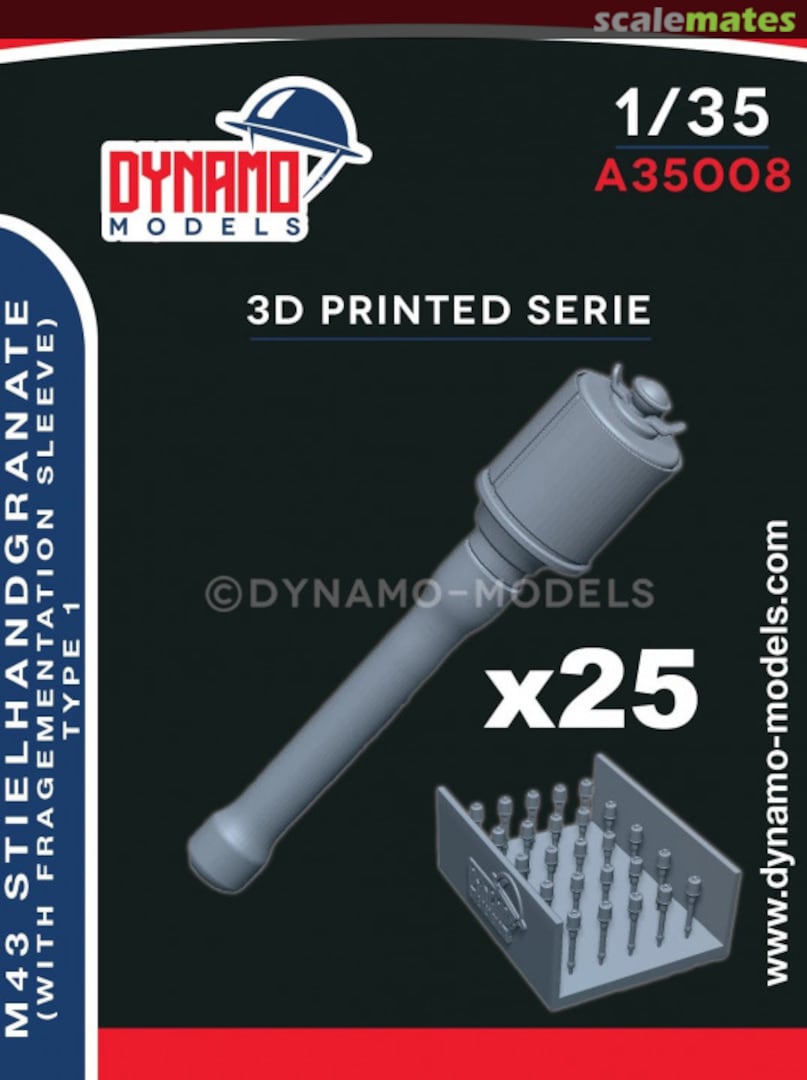 Boxart M43 STIELHANDGRANATE WITH FRAGMENTATION SLEEVE (25PCS) A35008 Dynamo Models
