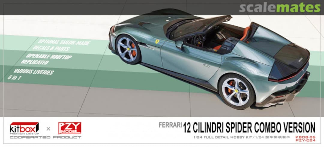 Boxart Ferrari 12 Cilindri Spider Combo Version KB08-26 KitBox & PZY Model Boxart Ferrari 12 Cilindri Spider Combo Version KB08-26 KitBox & PZY Model