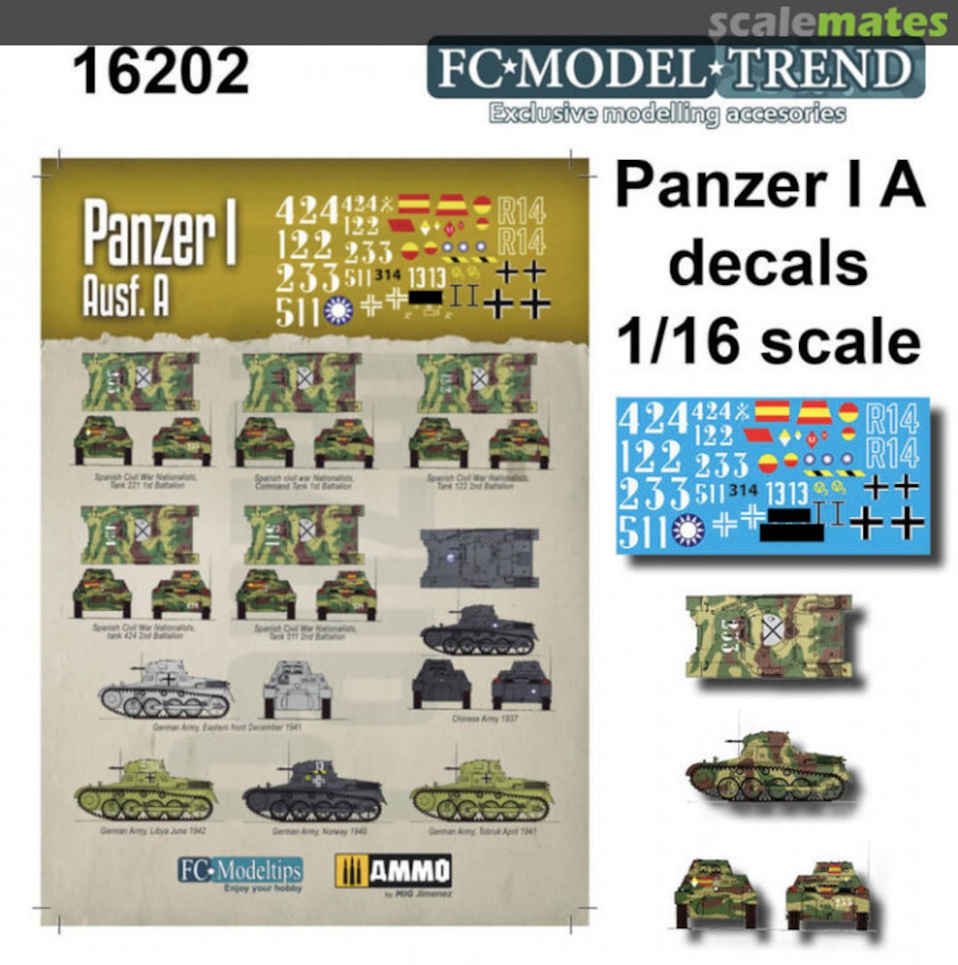 Boxart Panzer I, Ausf. A Dacals 16202 FC Model Trend