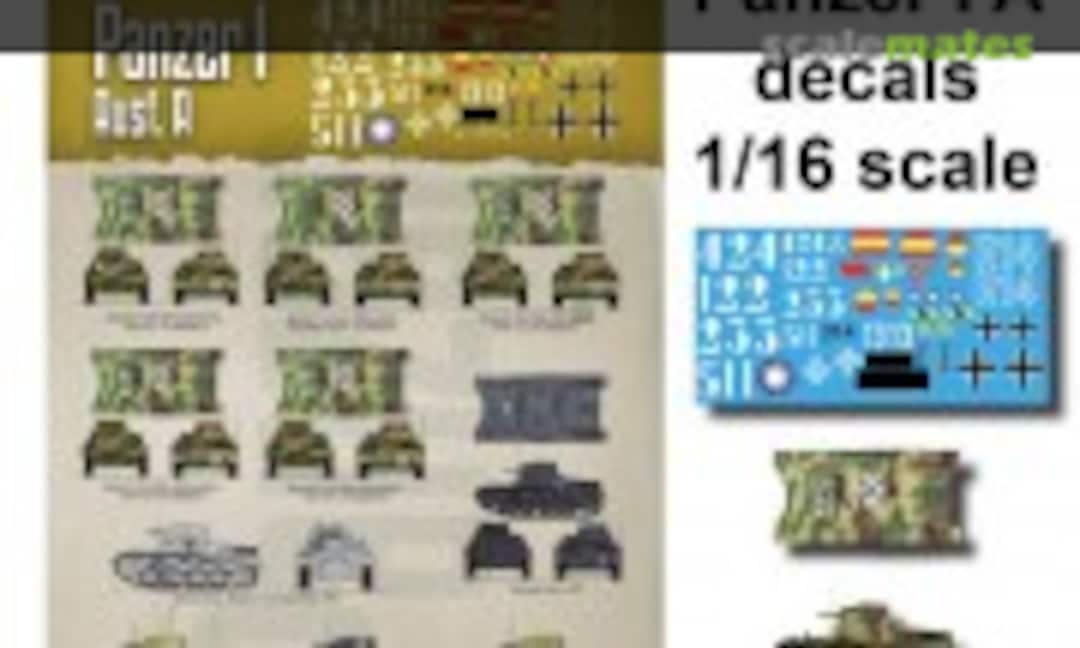 1:16 Panzer I, Ausf. A Dacals (FC Model Trend 16202) 16202